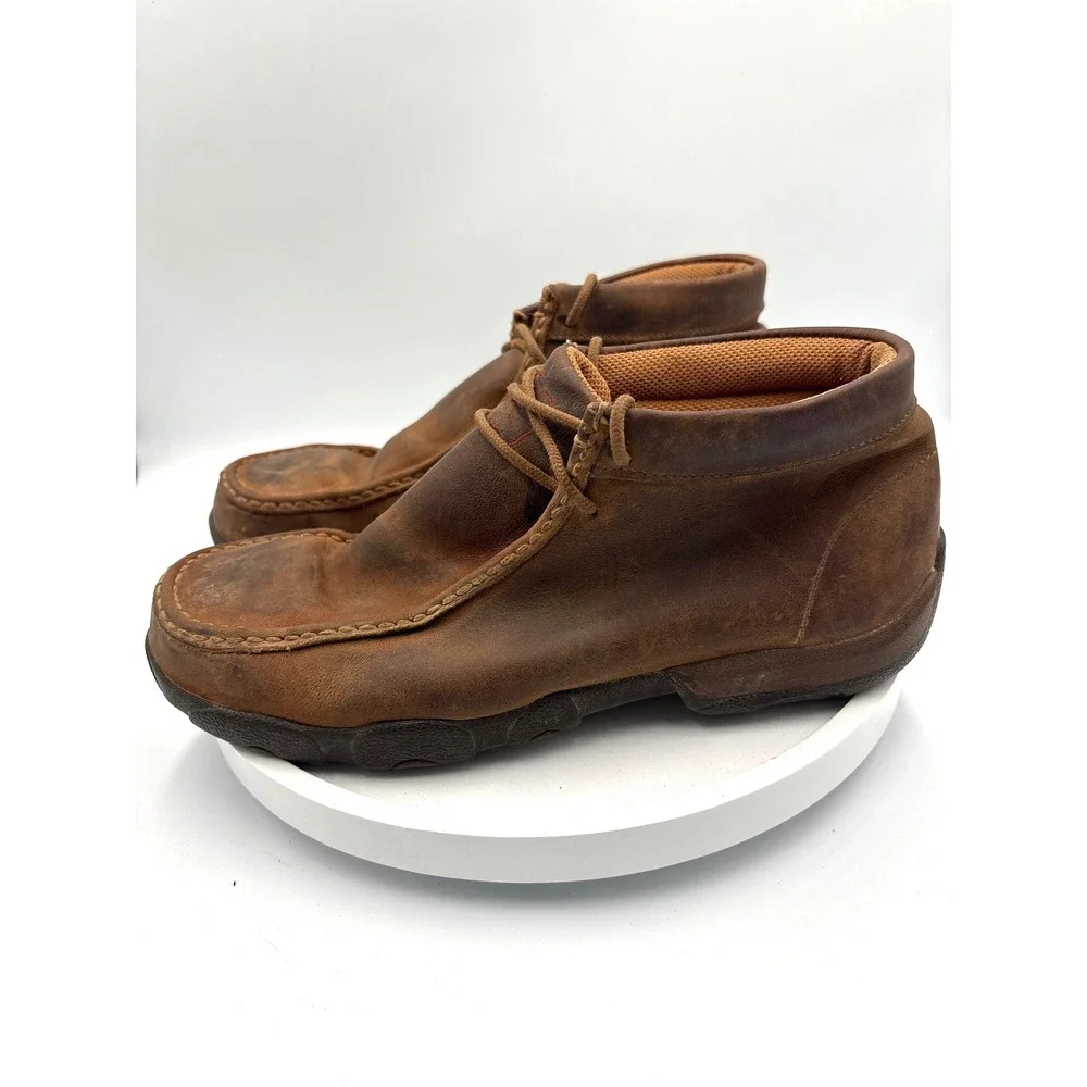 Twisted X Driving Mocs 8 Brown Western Rugged Leather Chukka Shoes Gorpcore Hike